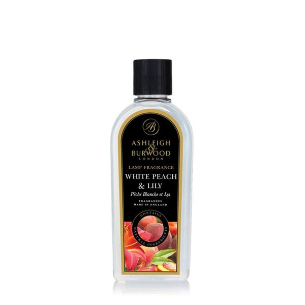 Ashleigh & Burwood White Peach & Lily Fragrance Lamp Oil (500ml) - CleanTheAir.co.uk